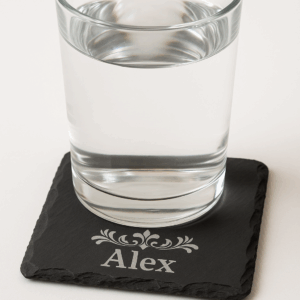 Edler Schieferuntersetzer 10 × 10 cm – Individuell veredelbar
