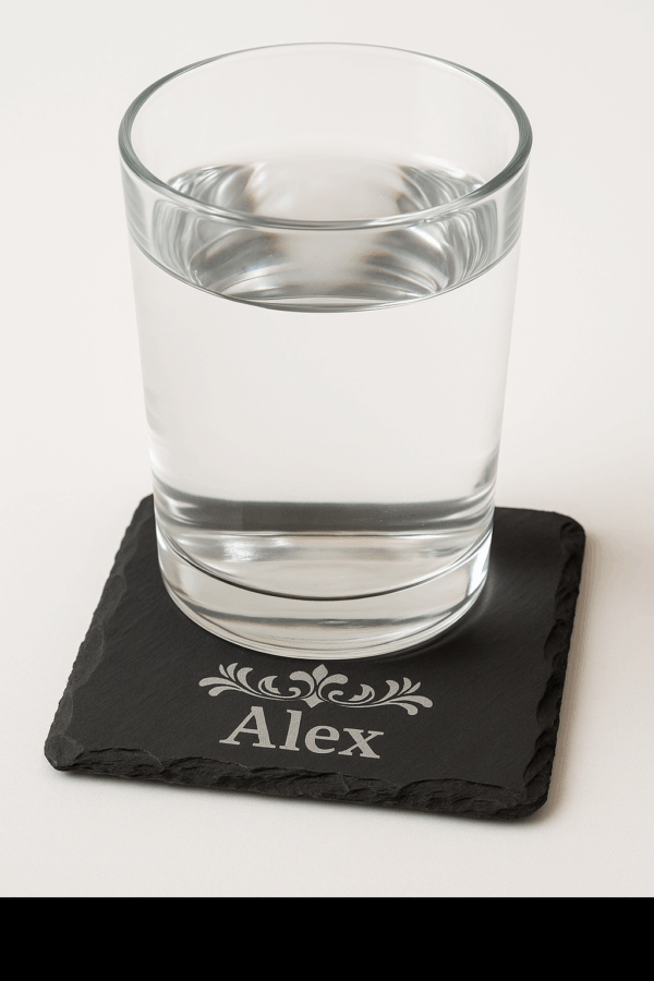 Edler Schieferuntersetzer 10 × 10 cm – Individuell veredelbar